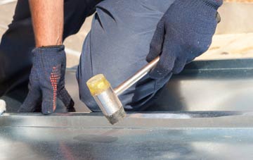 Trench metal flat roofing repairs